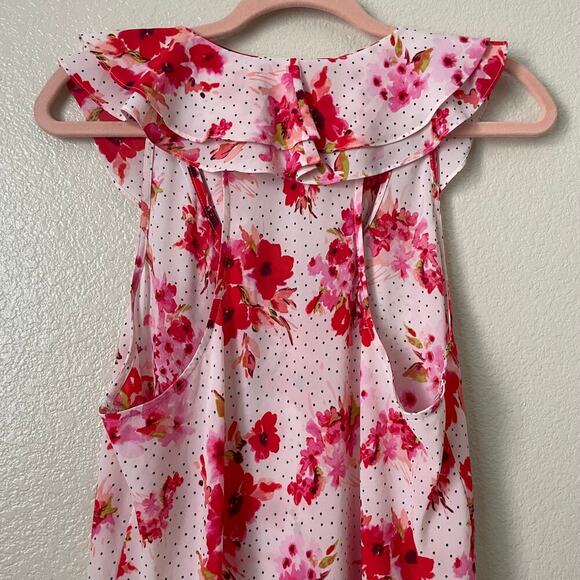 Oscar De La Renta Dress Womens Small Red Pink Label Floral Maxi Nightgown Slip - Picture 6 of 11